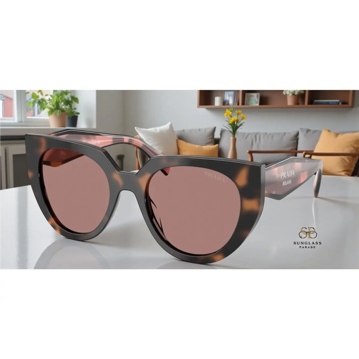 Prada PR 14WS 23A60B Mauve Tortoise Light Brown 52 mm Women`s Sunglasses
