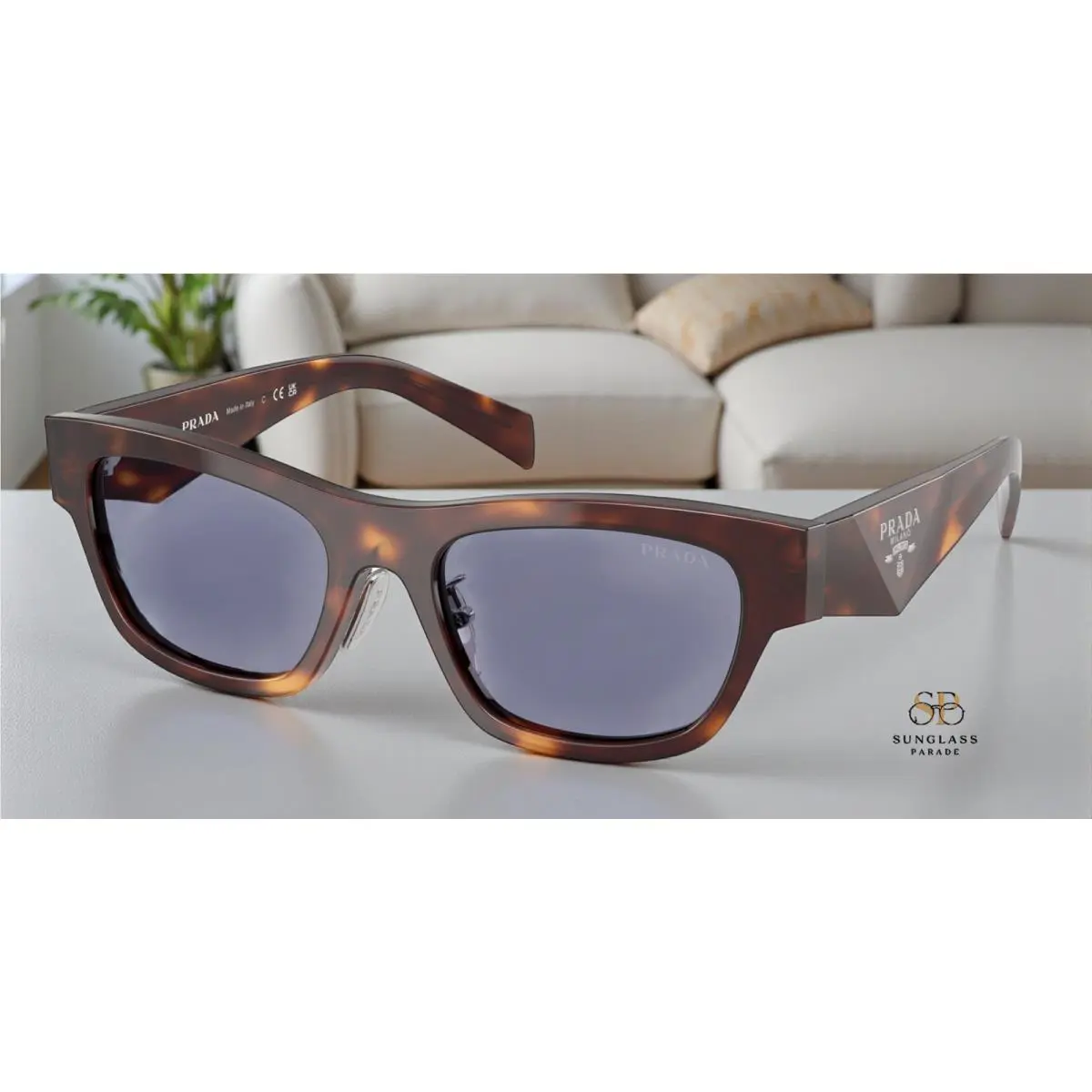 Prada PR B09SF 15W03N Classic Tortoise Grey 53 mm Women`s Sunglasses