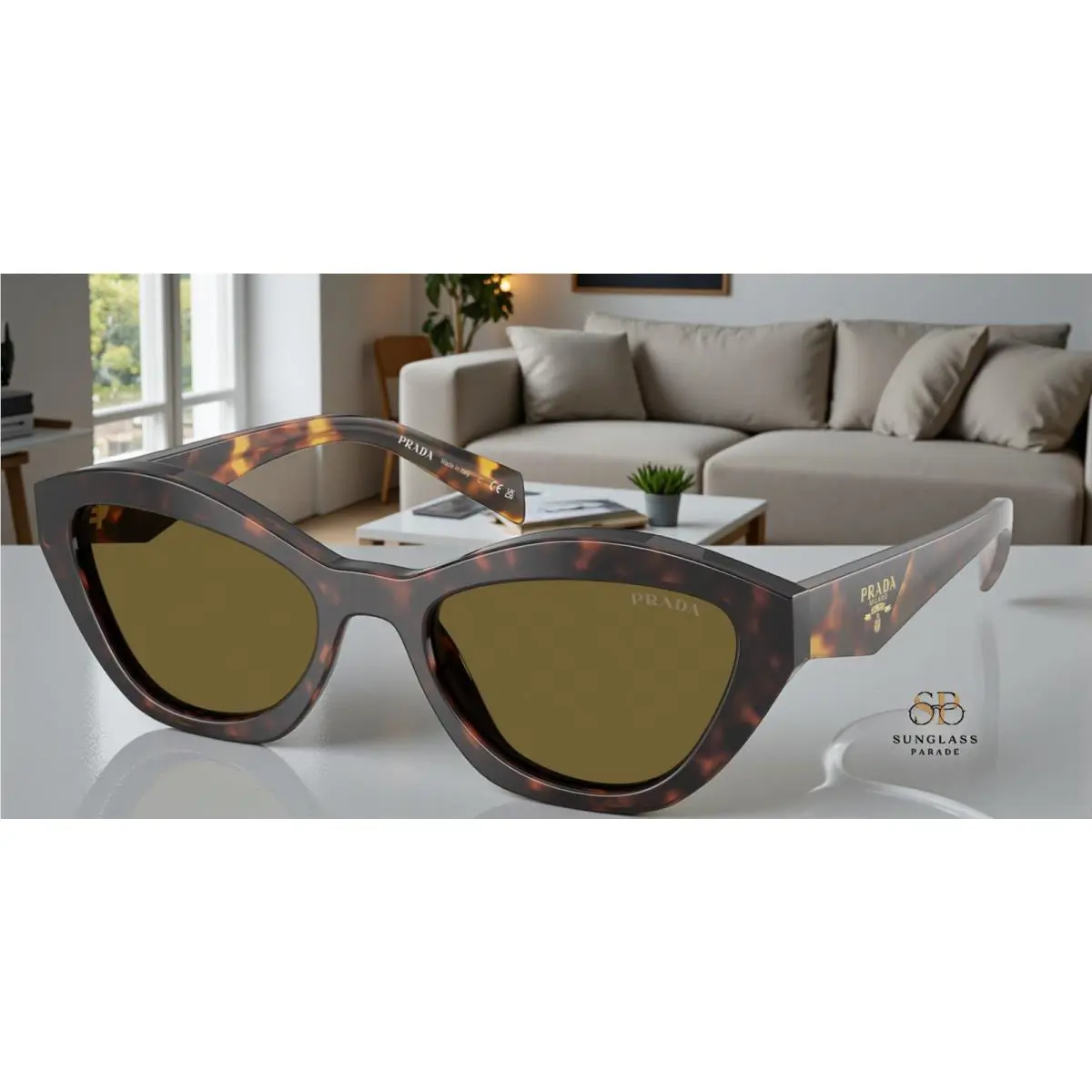 Prada PR A02S 17N09Z Root Tortoise Dark Brown 52 mm Women`s Sunglasses