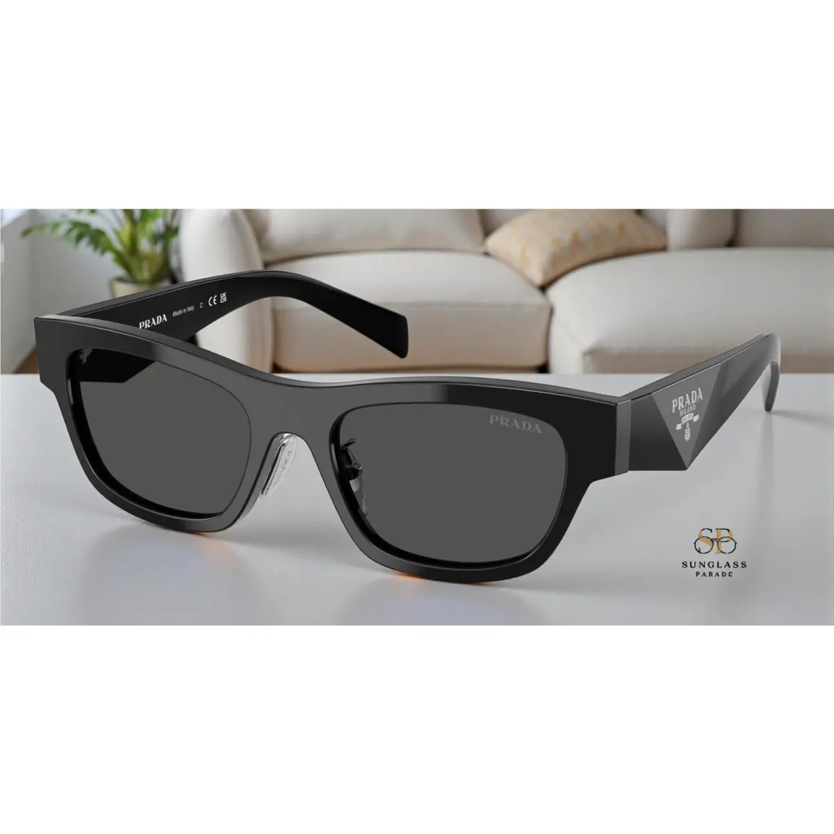 Prada PR B09SF 16K08Z Black Dark Grey 53 mm Women`s Sunglasses