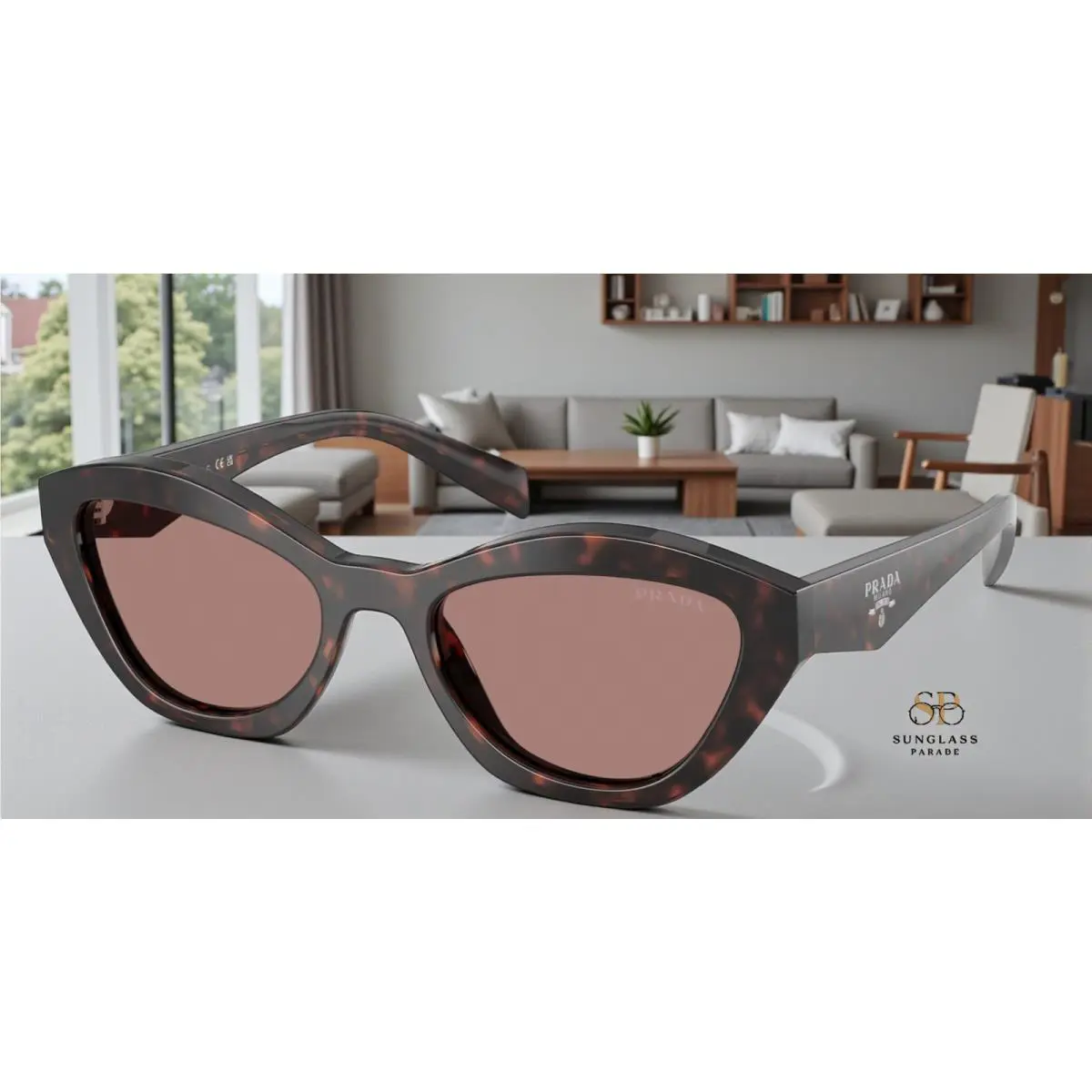 Prada PR A02S 17N60B Root Tortoise Light Brown 52 mm Women`s Sunglasses