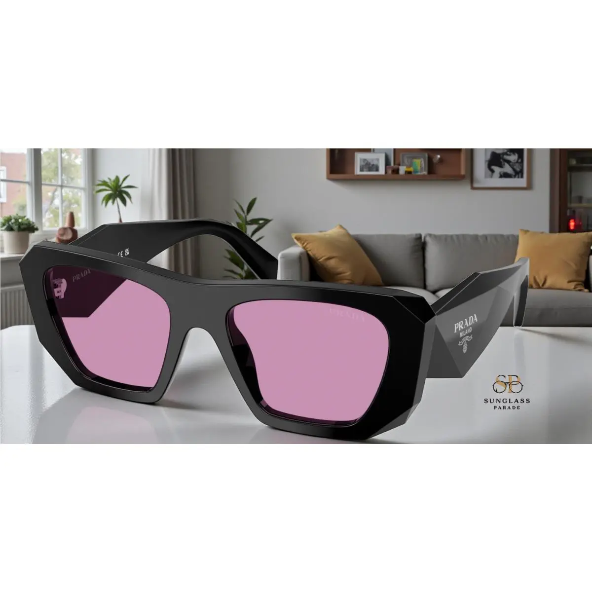 Prada PR B18S 16K30G Black Purple 53 mm Women`s Sunglasses