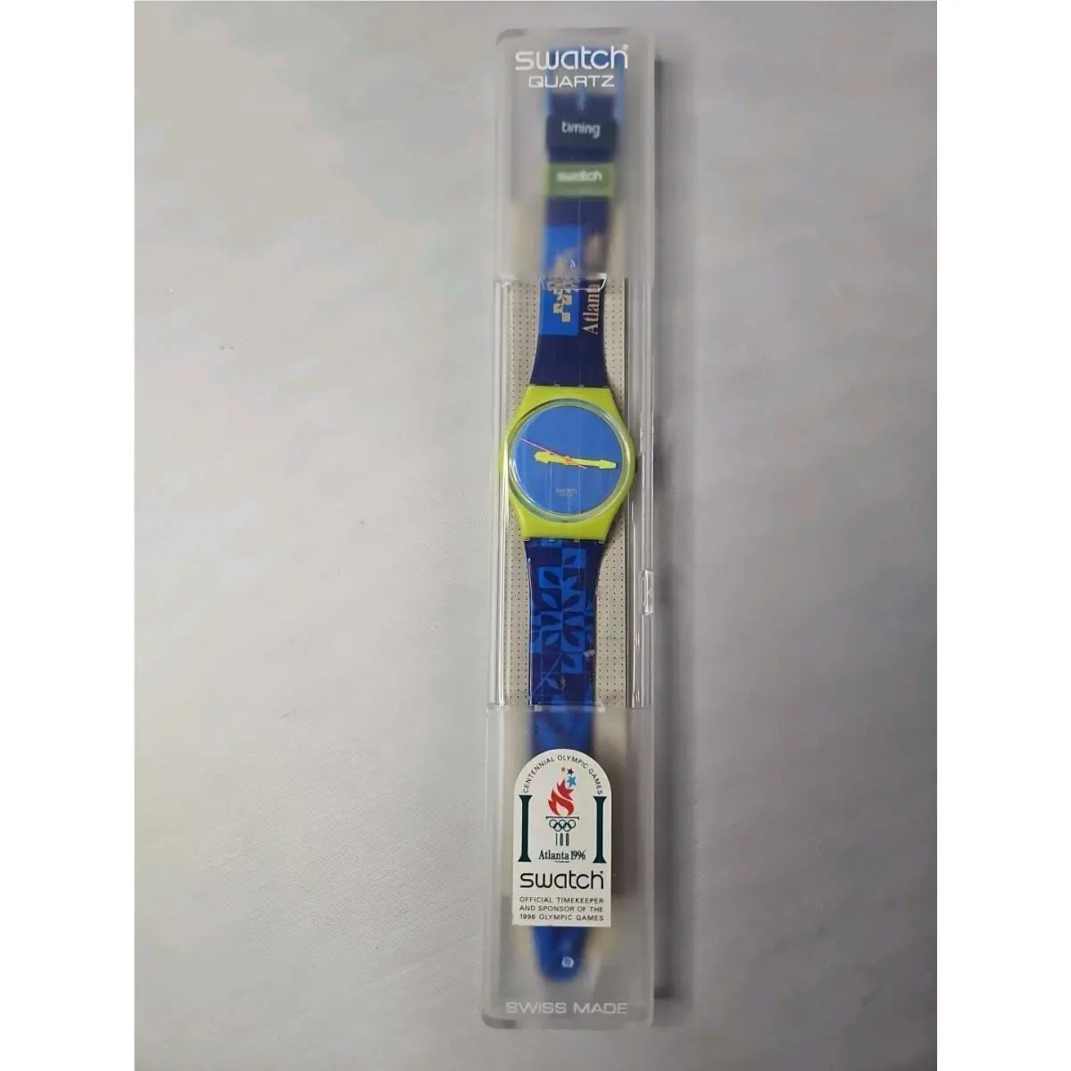 Vintage 1996 Atlanta Olympic Specials Staff Swatch Watch Blue