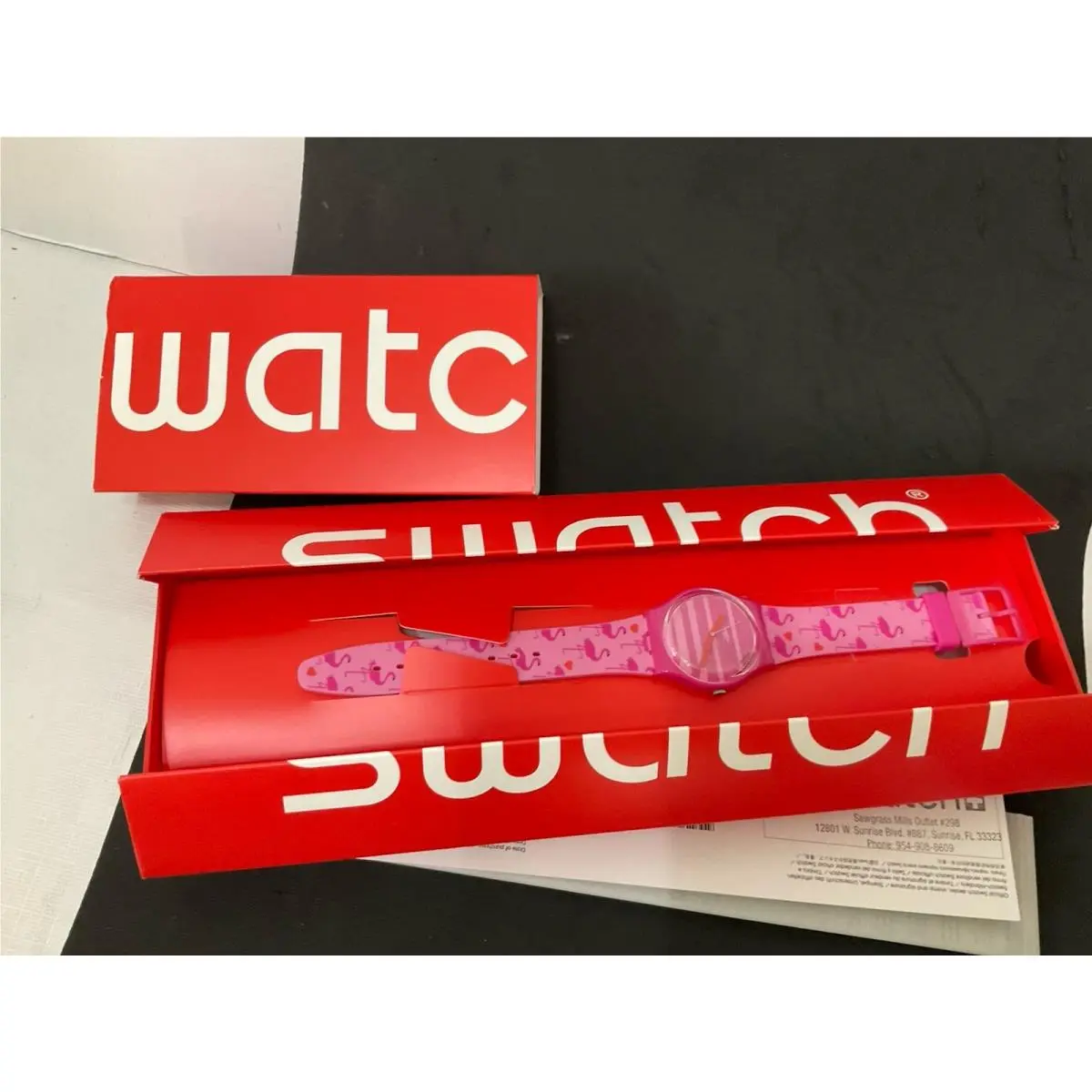 Limited Swiss Swatch Nice Swatch Pink Watch GP144 Miami Peach 34MM