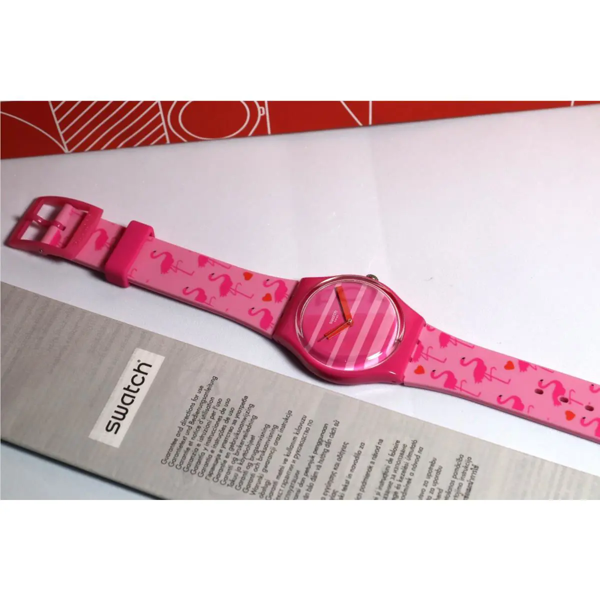 Limited Swiss Swatch Nice Swatch Pink Watch GP144 Miami Peach 34MM