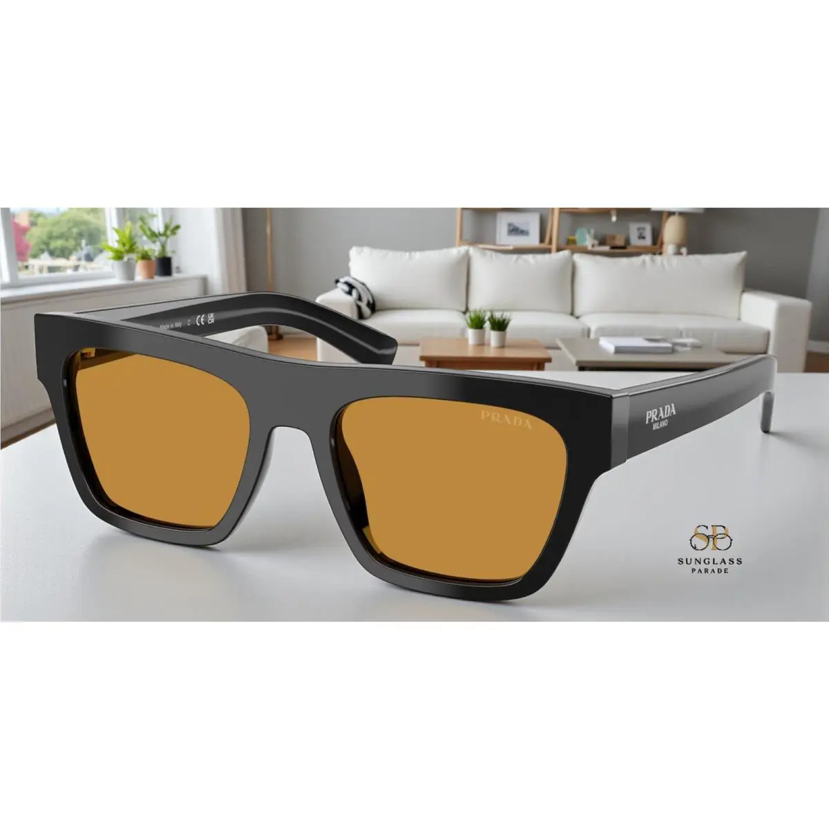 Prada PR C03S 16K50P Black Dark Honey 54 mm Men`s Sunglasses