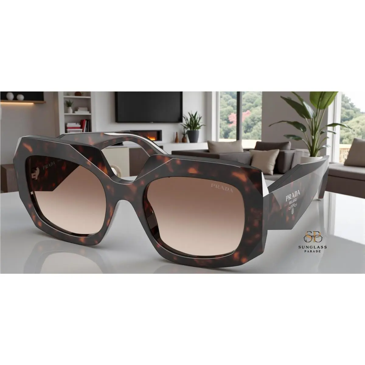 Prada PR B23S 17N10S Root Tortoise Brown Gradient 54 mm Women`s Sunglasses