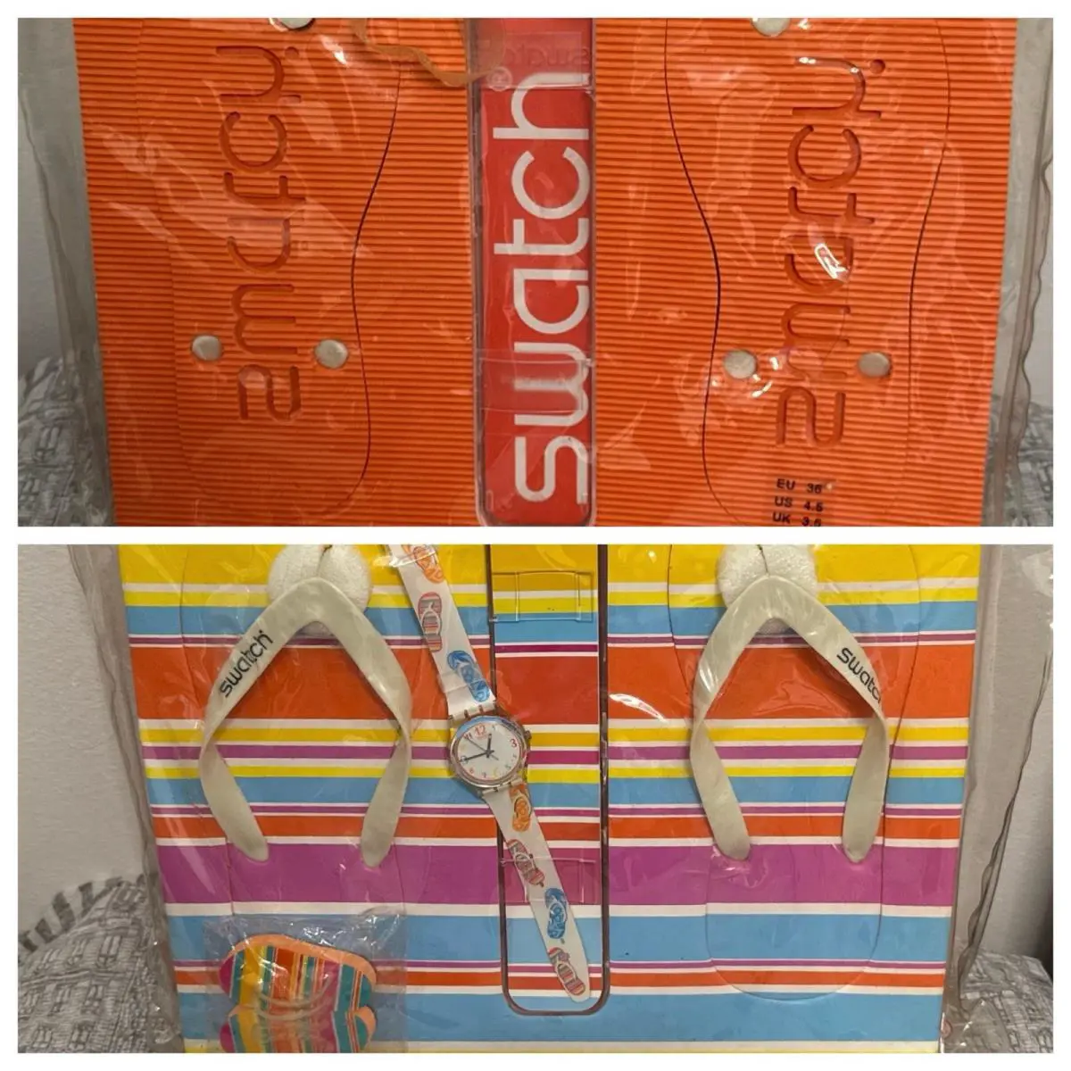 Vtg Swatch Gent Special 34mm Watch Sandy Shoes GE205S Mint Special Packageing