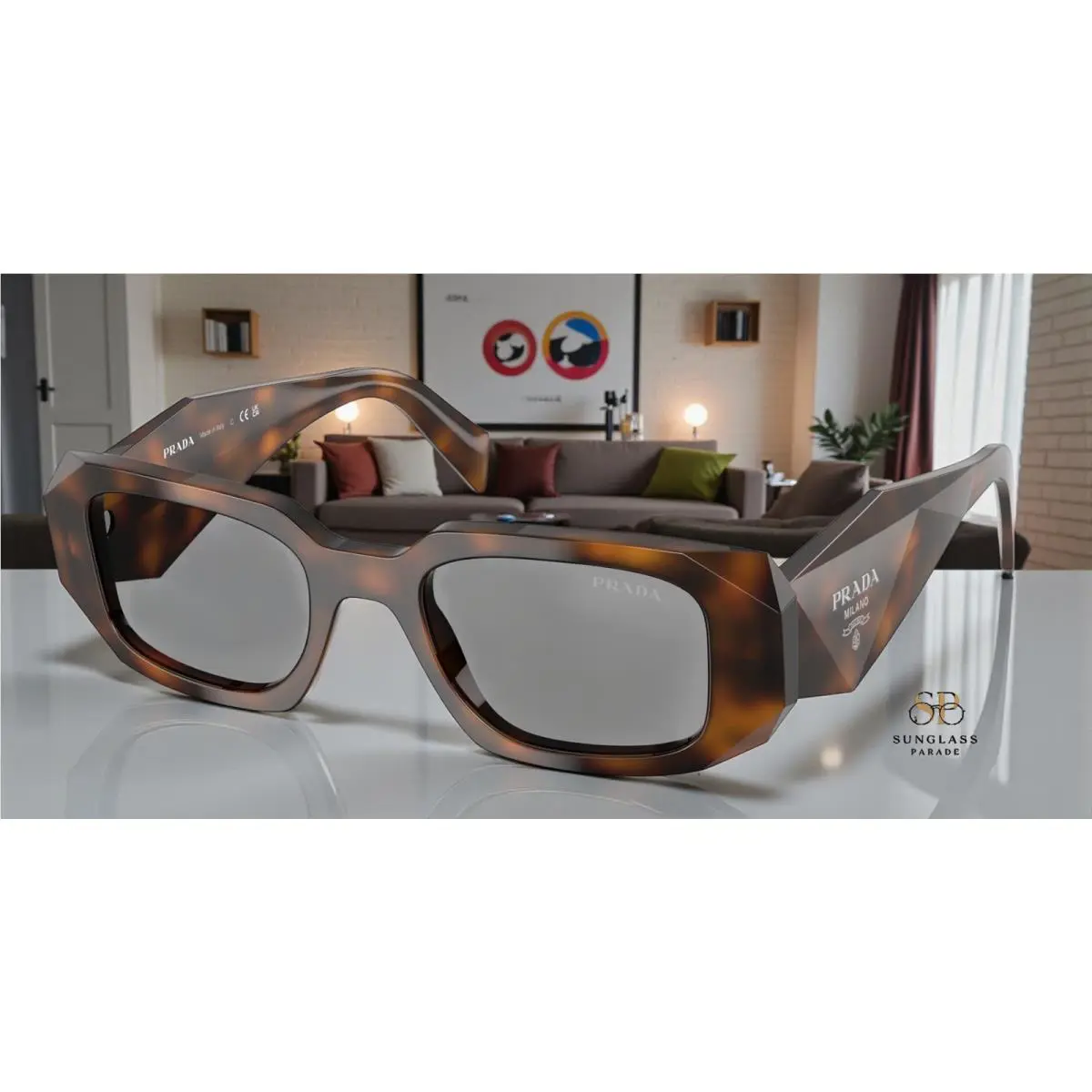 Prada PR 17WSF 20D50Q Juniper Tortoise Grey 51 mm Women`s Sunglasses