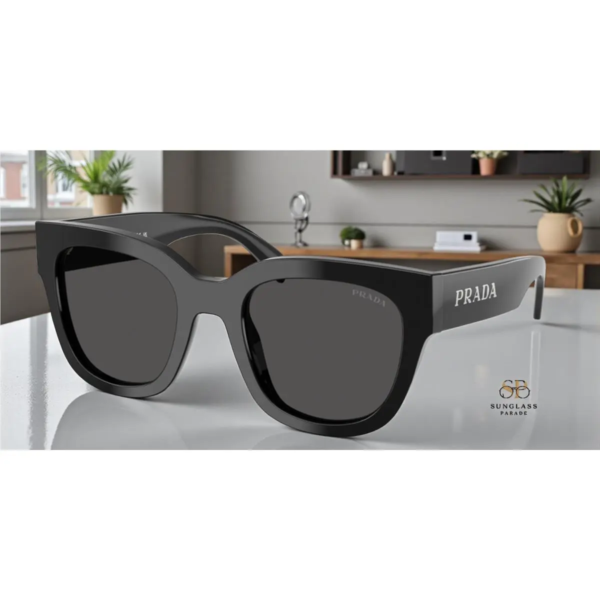 Prada PR C04S 16K08Z Black Dark Grey 52 mm Women`s Sunglasses