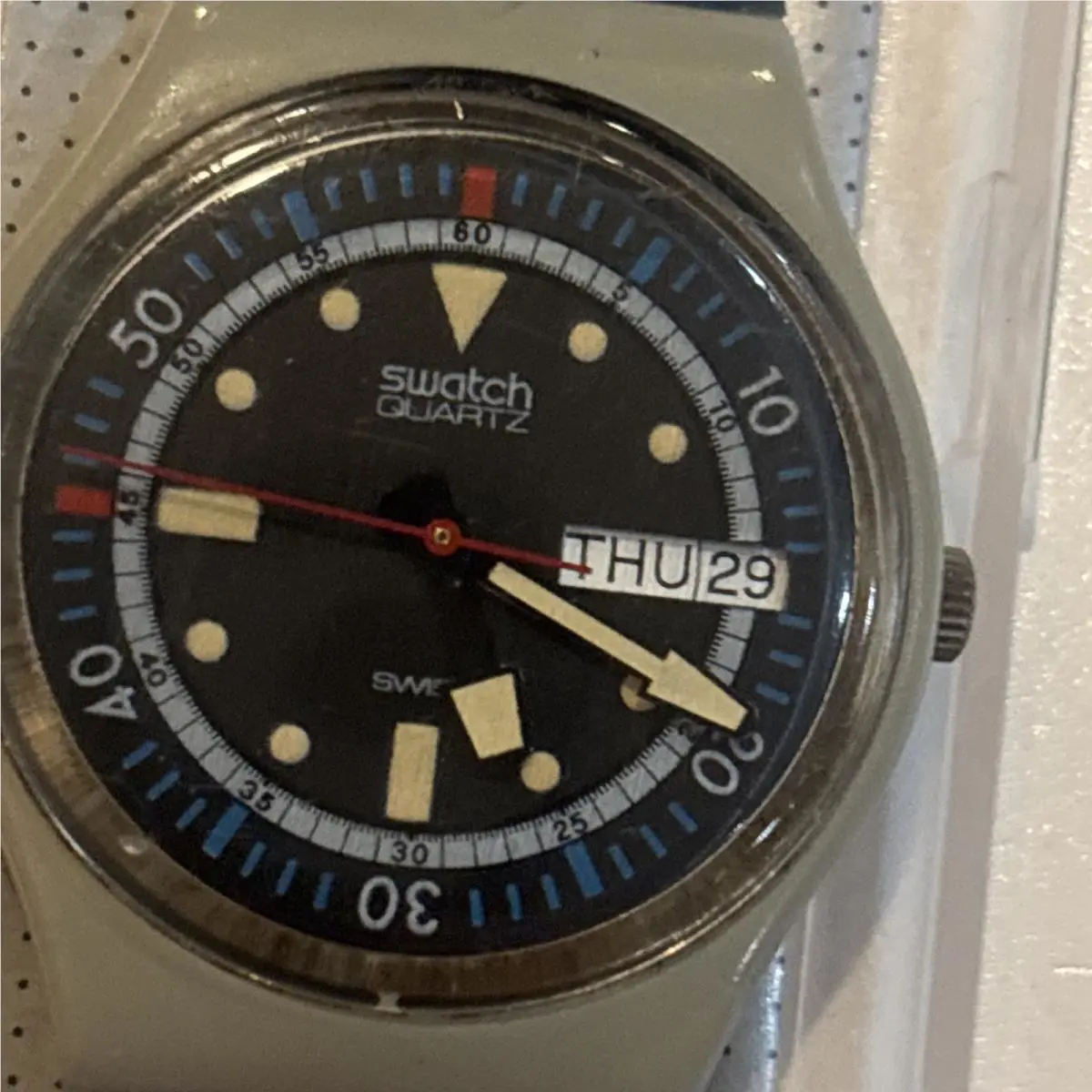 Swatch Calypso Diver GM701 - 1985 - 34mm. OB and Papers. Battery