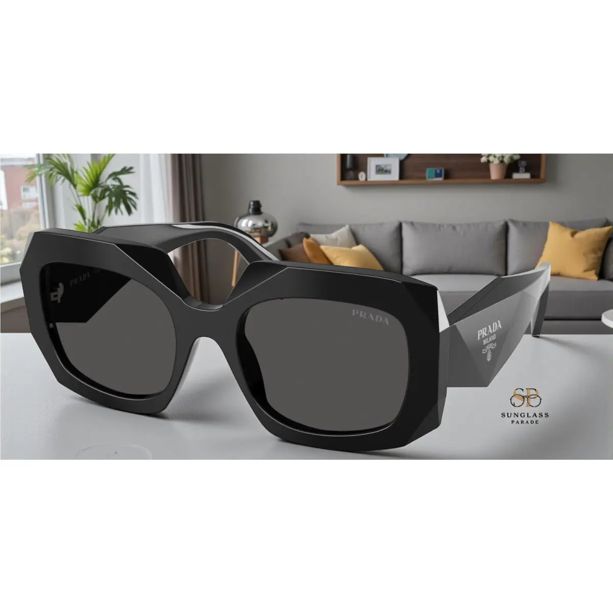 Prada PR B23S 16K08Z Black Dark Grey 54 mm Women`s Sunglasses