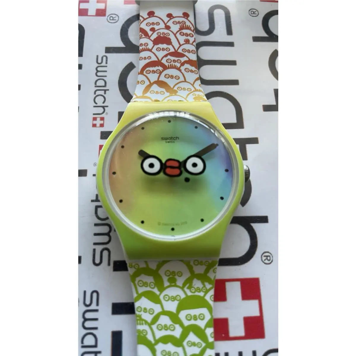 Swatch What’s Yo Face SUOZ303 Newgent 41mm Silicone Club 2019 Box