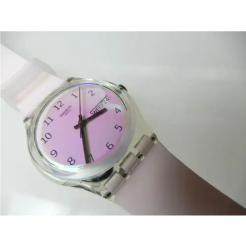 Ultrarose Light Pink Gradient Swatch with Day/date Silicone Strap Nib-rare