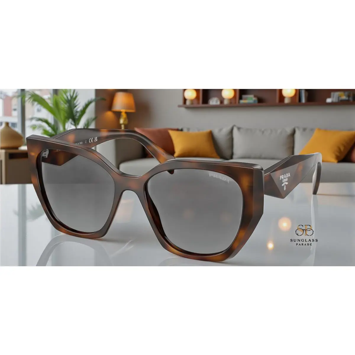 Prada PR 19ZS 20D50Q Juniper Tortoise Grey 55 mm Women`s Sunglasses