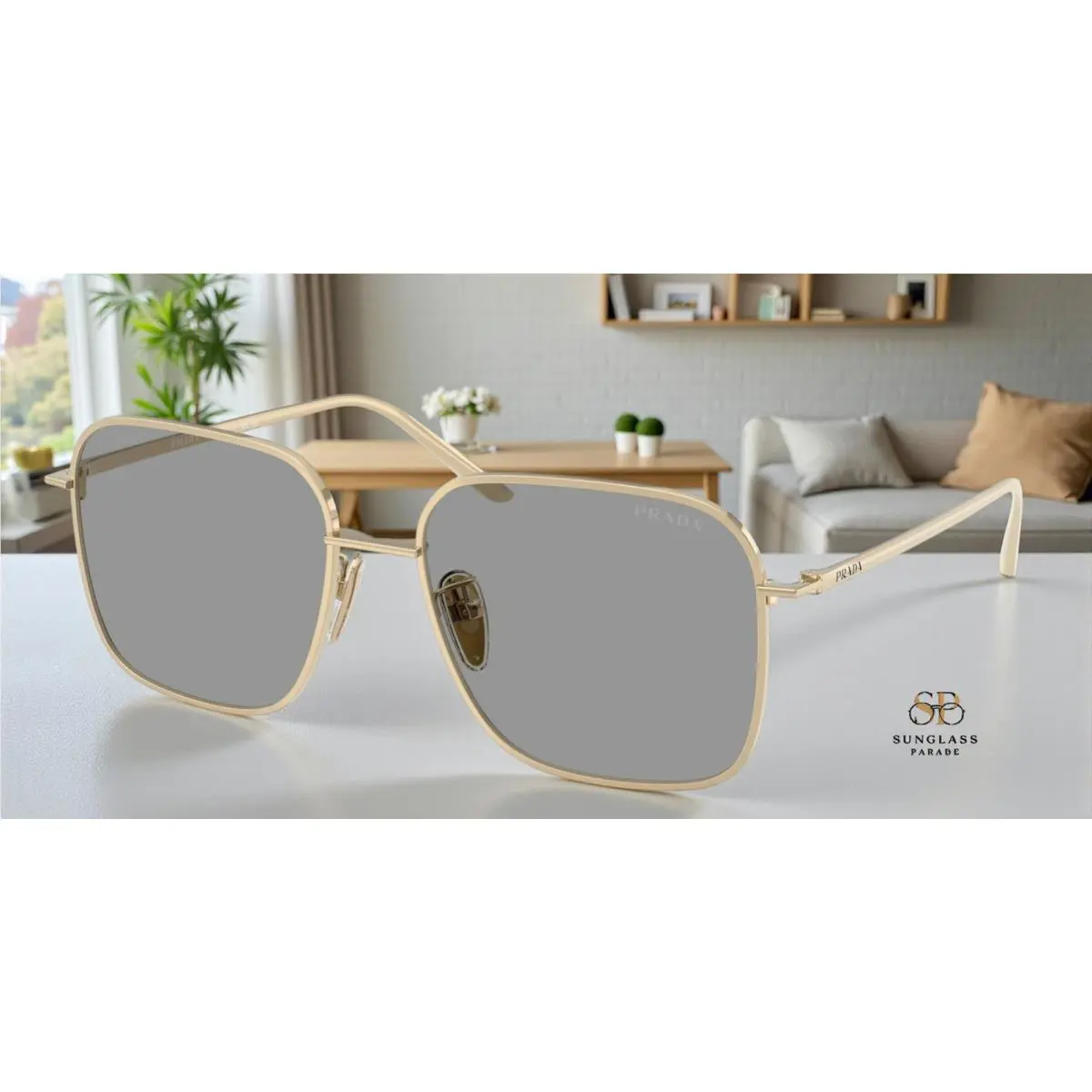 Prada PR C54SD ZVN50Q Pale Gold Grey 57 mm Women`s Sunglasses