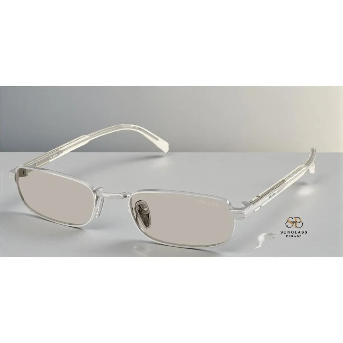 Prada PR B54S 1BC30P Silver Light Brown 54 mm Men`s Sunglasses