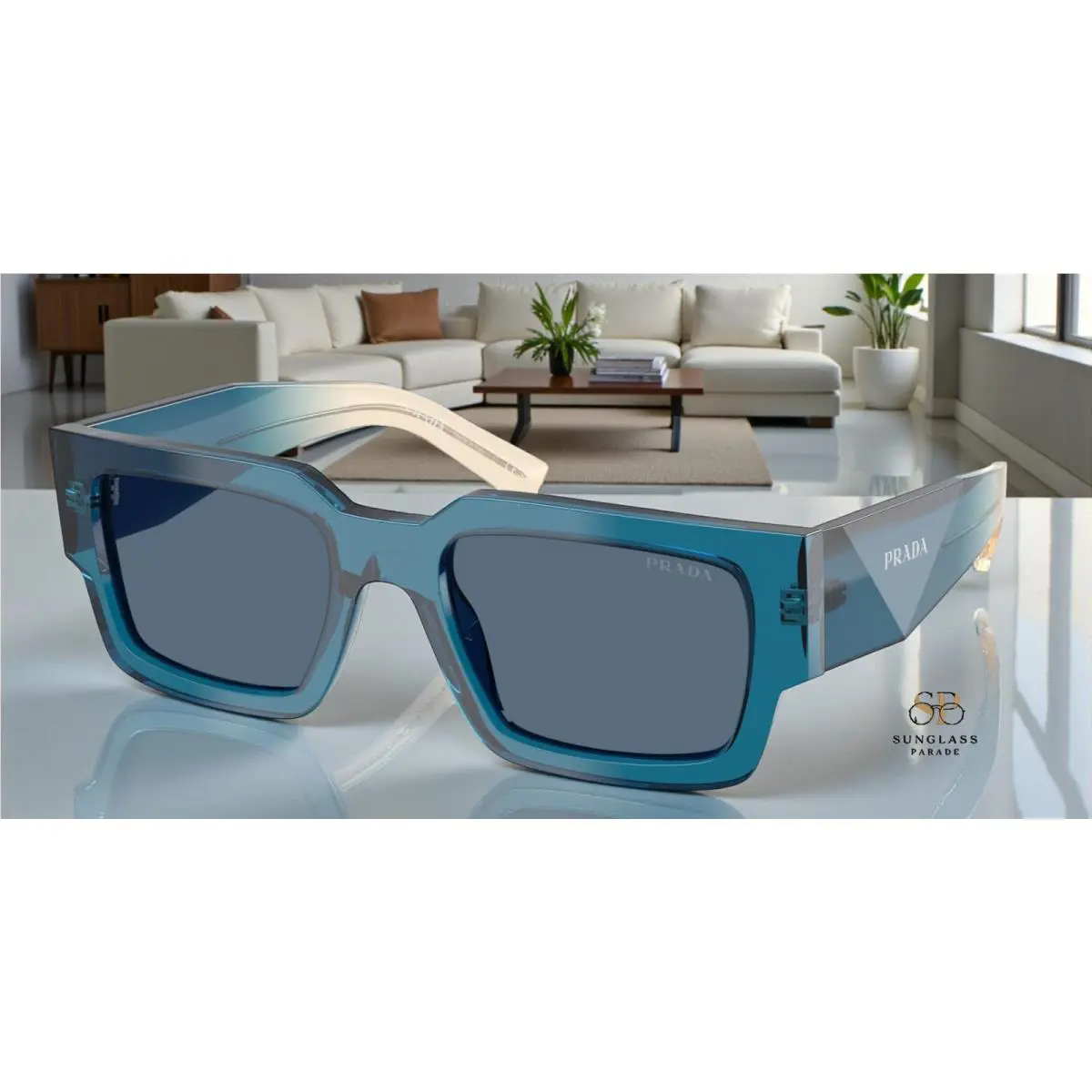 Prada PR B17S 24F80S Blue Dark Blue 54 mm Men`s Sunglasses