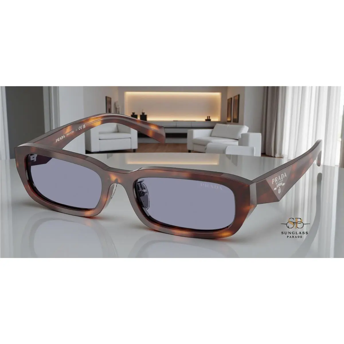 Prada PR B06SF 15W03N Classic Tortoise Grey 55 mm Women`s Sunglasses
