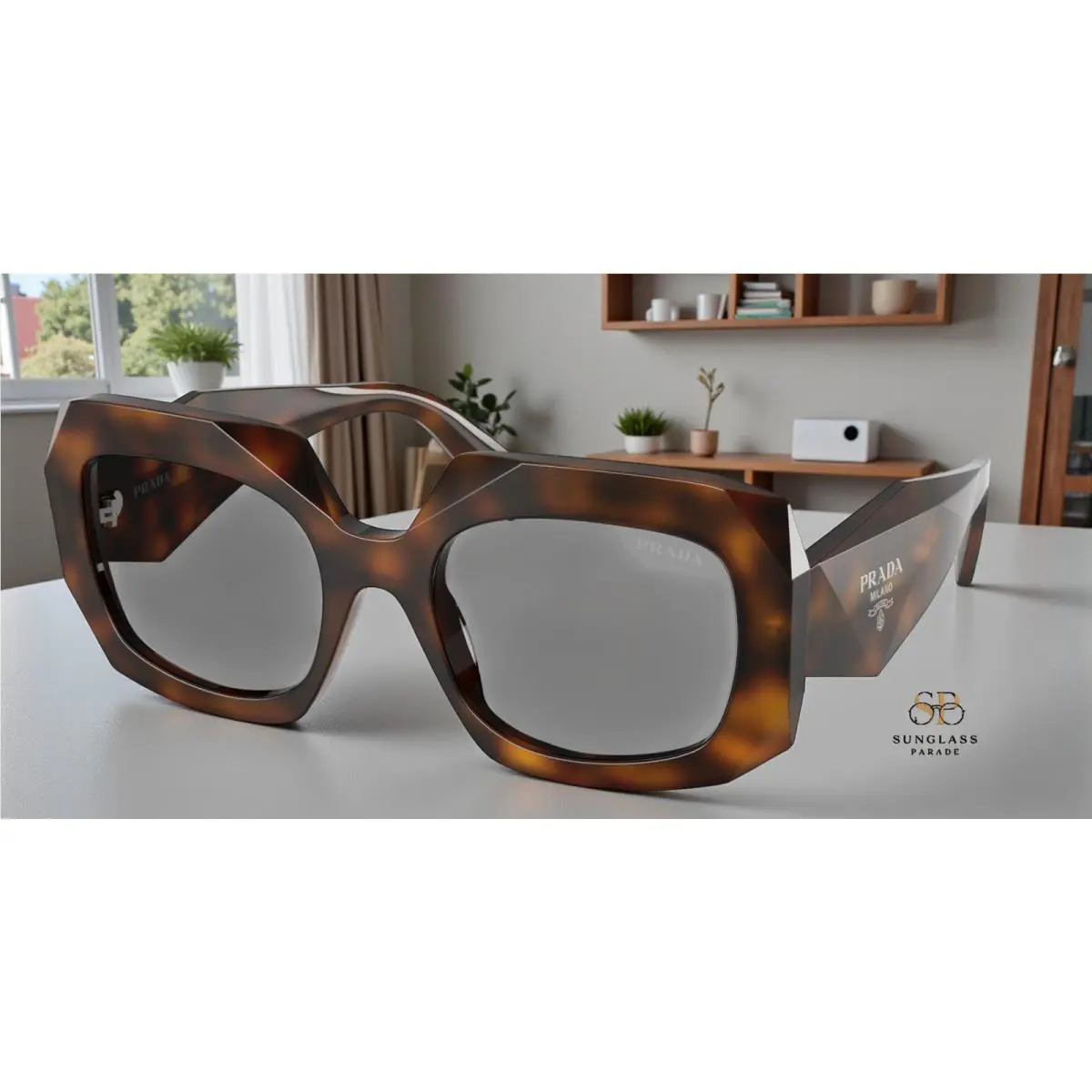 Prada PR B23S 20D50Q Juniper Tortoise Grey 54 mm Women`s Sunglasses