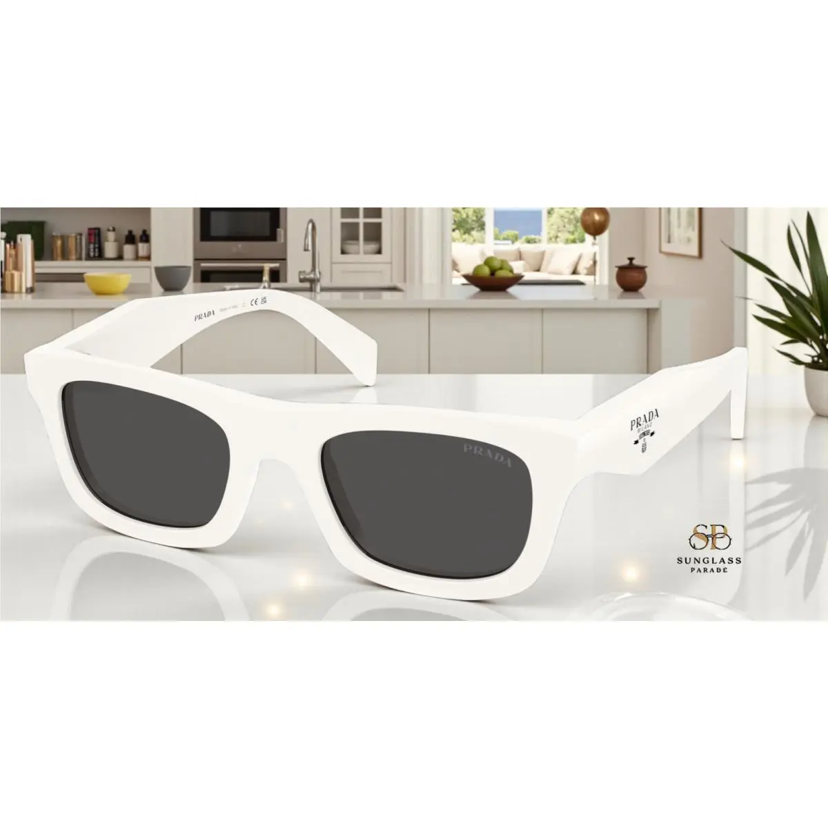 Prada PR C06S 17K08Z Talc Dark Grey 50 mm Women`s Sunglasses