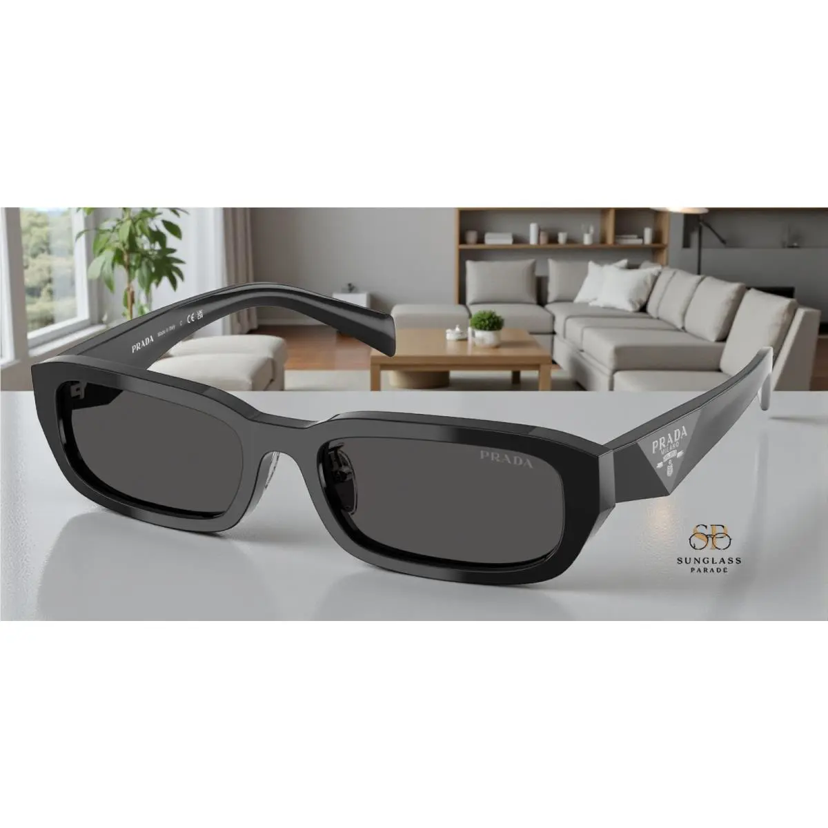 Prada PR B06SF 16K08Z Black Dark Grey 55 mm Women`s Sunglasses