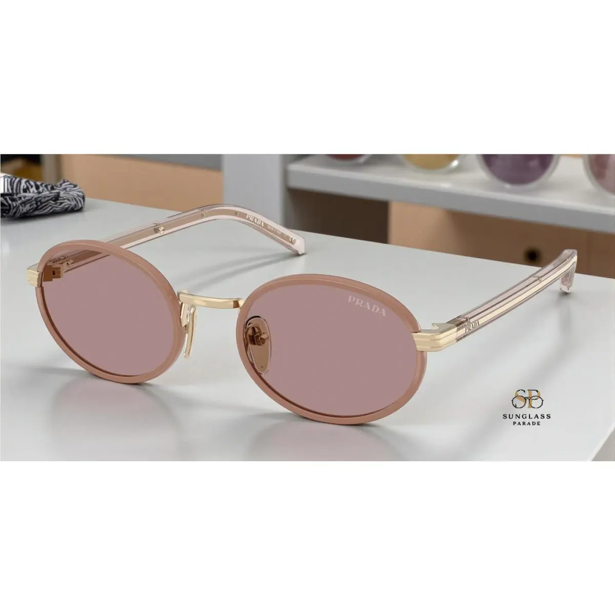 Prada PR B56S 24E20I Pecan Light Purple Brown 52 mm Women`s Sunglasses