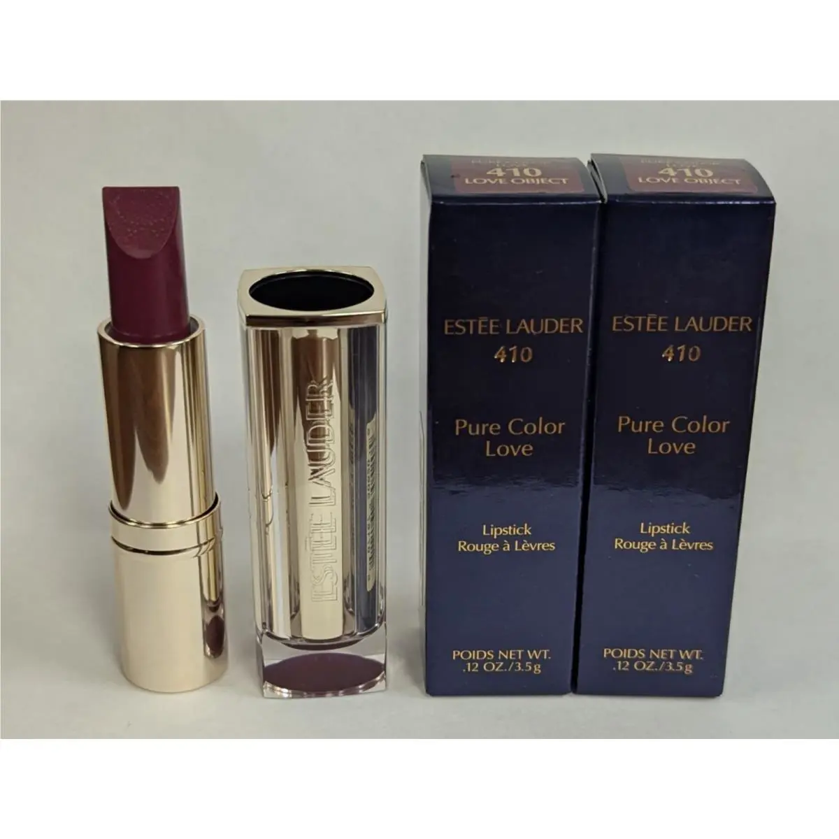 2 Estee Lauder Pure Color Love Lipstick 410 Love Object 0.12oz FS