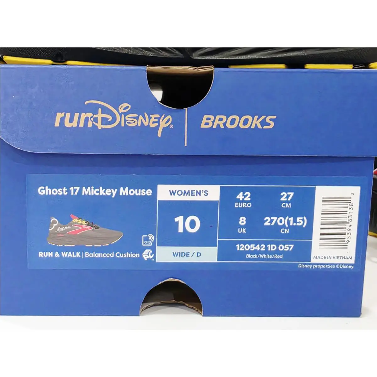 Brooks shoes - Brooks Ghost 17 MICKEY MOUSE RunDisney 2026 - Black/White/Red (UPC: 195394831382) 0