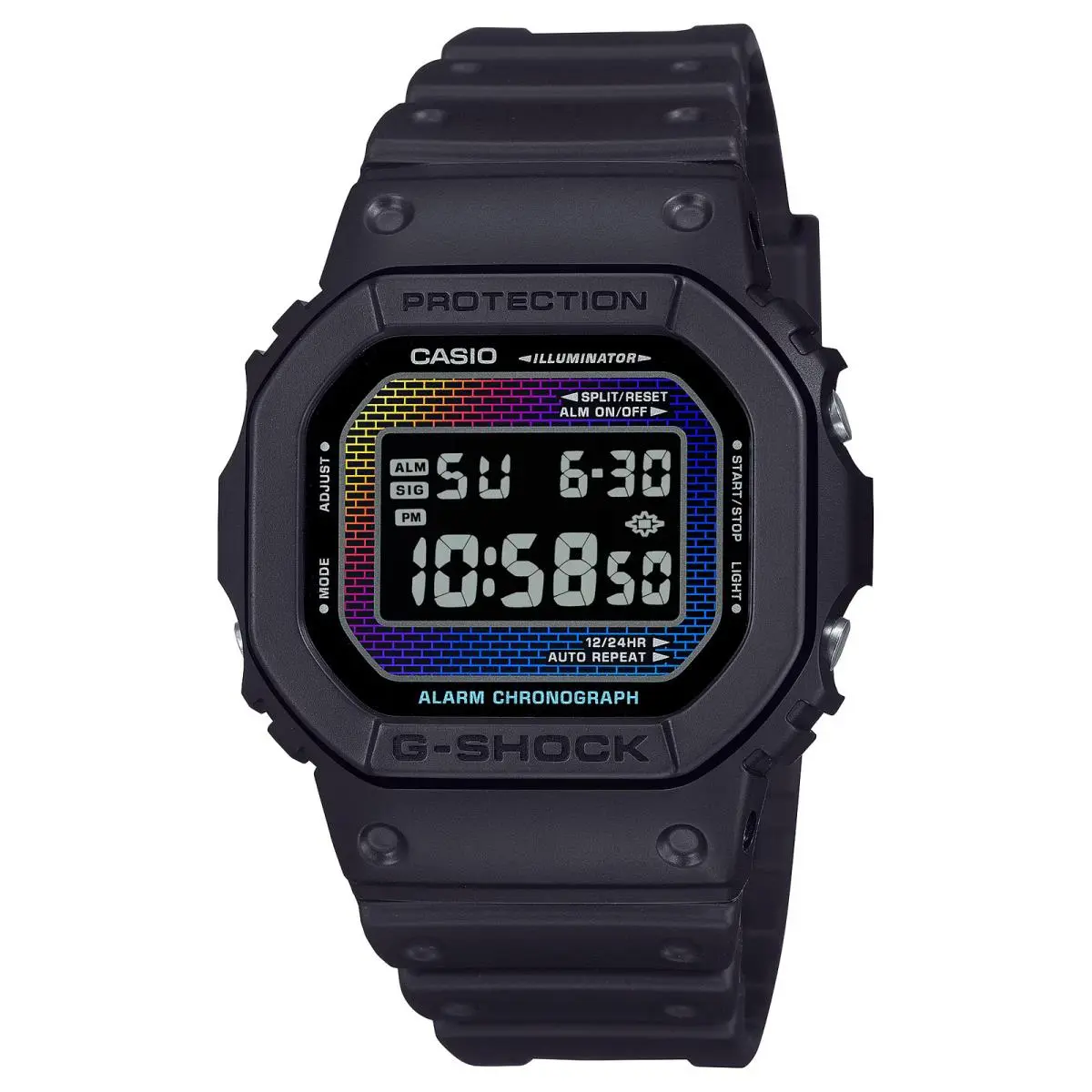 Casio G-shock DW-5600RW-1 DW5600RW Rainbow / Black Digital Watch