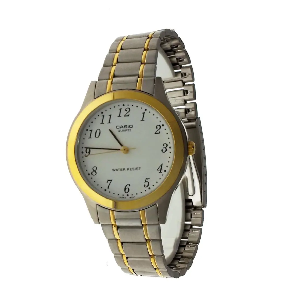 Casio MTP1128 7B Round Men Numeral Two Tone S Steel Water Res Wristwatch Watch