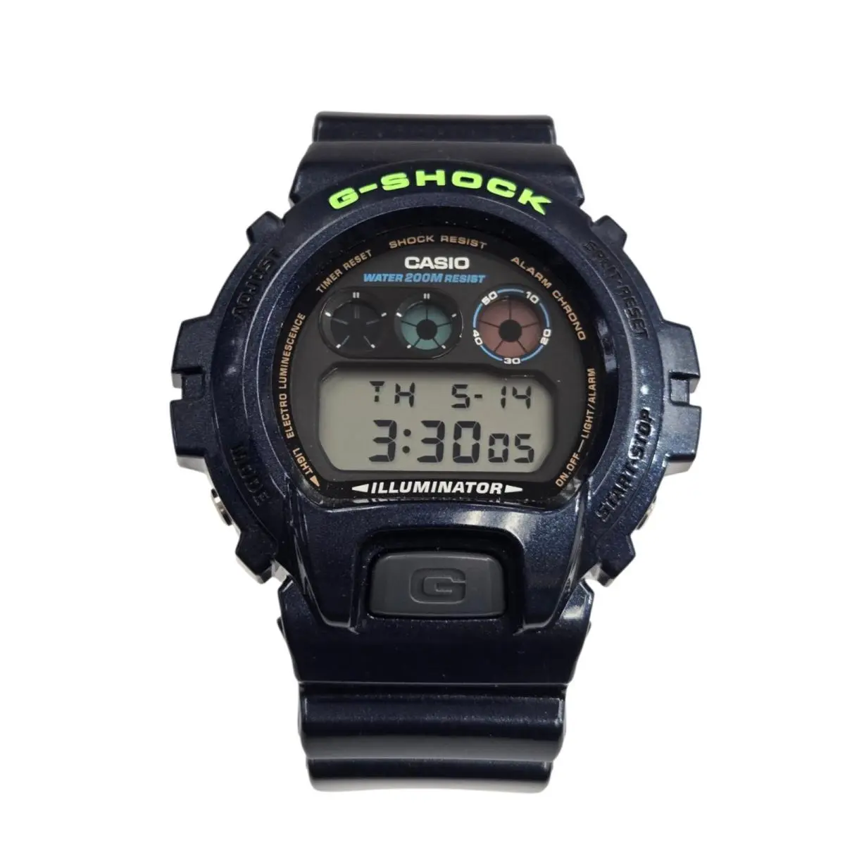 G Shock Watch Classic DW6900 w Metallic Deep Blue Band Bezel by Casio