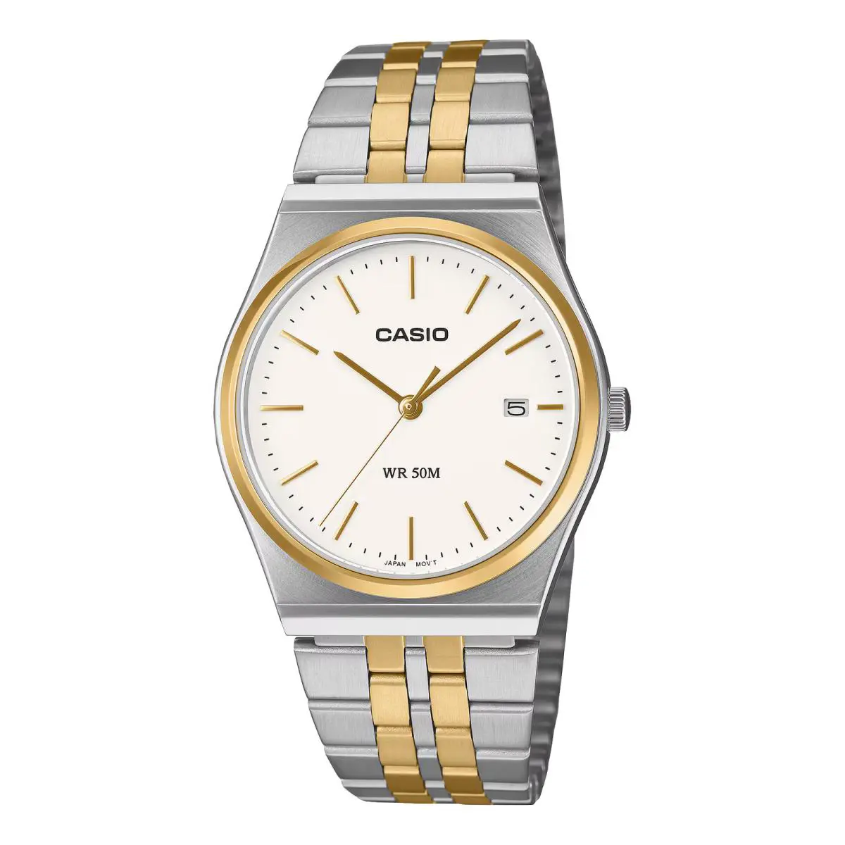 Casio MTP-B145SG-7AV Two-tone White Dial 35MM Quartz Analog Watch
