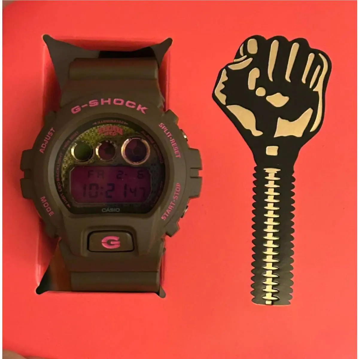 G-shock x Hardies Nyc DW6900HH-5CR Brown + Pink Wristwatch by Casio