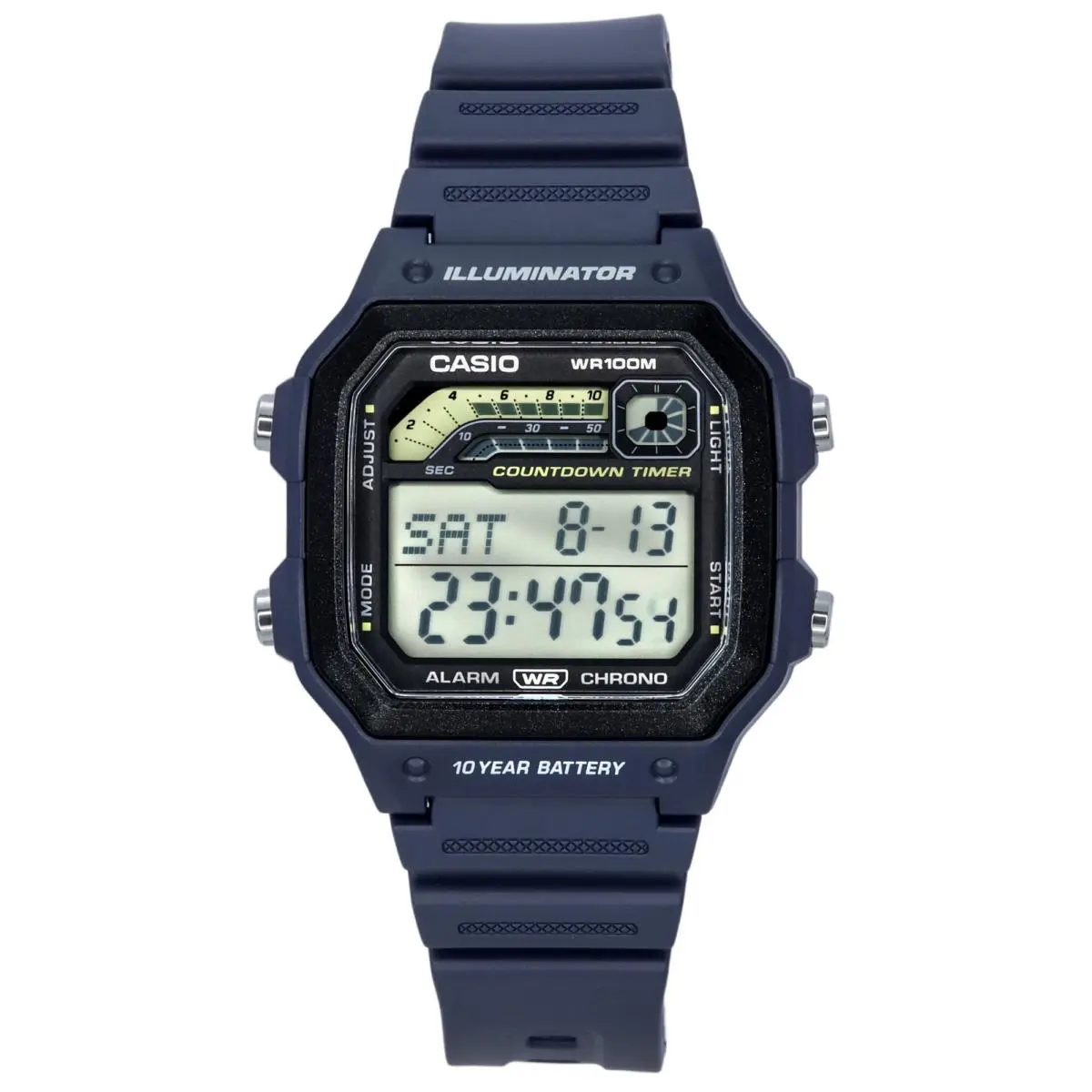 Casio Digital Alarm Chrono Countdown Timer Illuminator WS1600H2A 100M Mens Watch