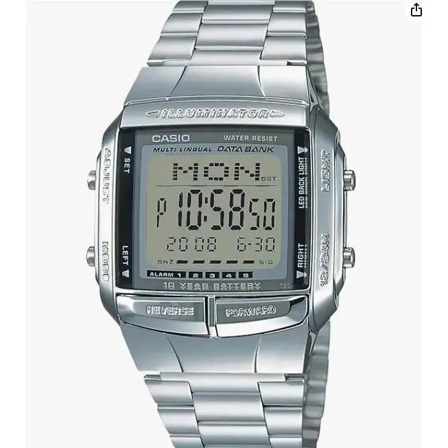 DB-360-1A Databank Silver Digital Watch - DB360-1A - 10 Year Battery by Casio