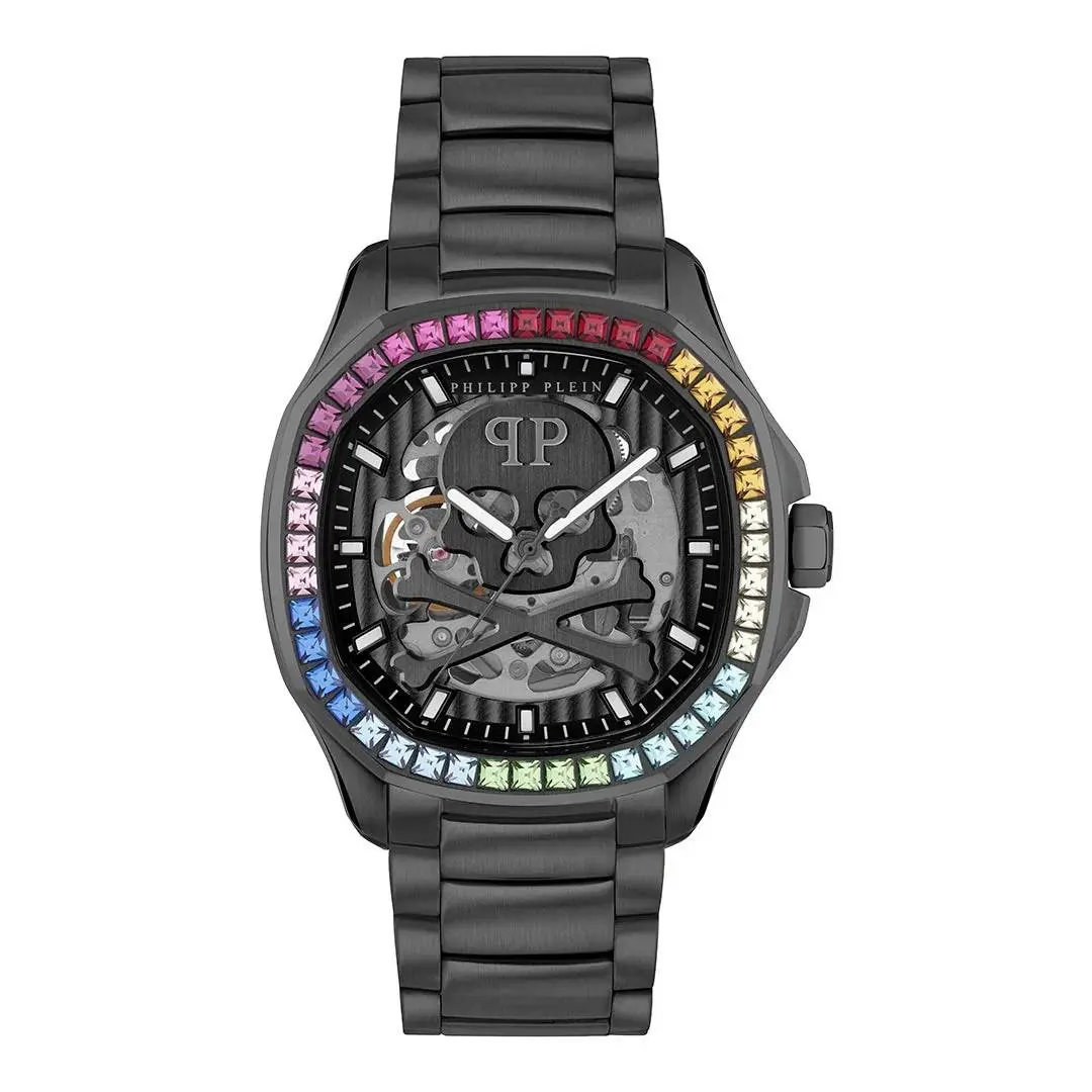 Philipp Plein Skeleton Spectre Automatic Crystal Black Dial PWRAA0823