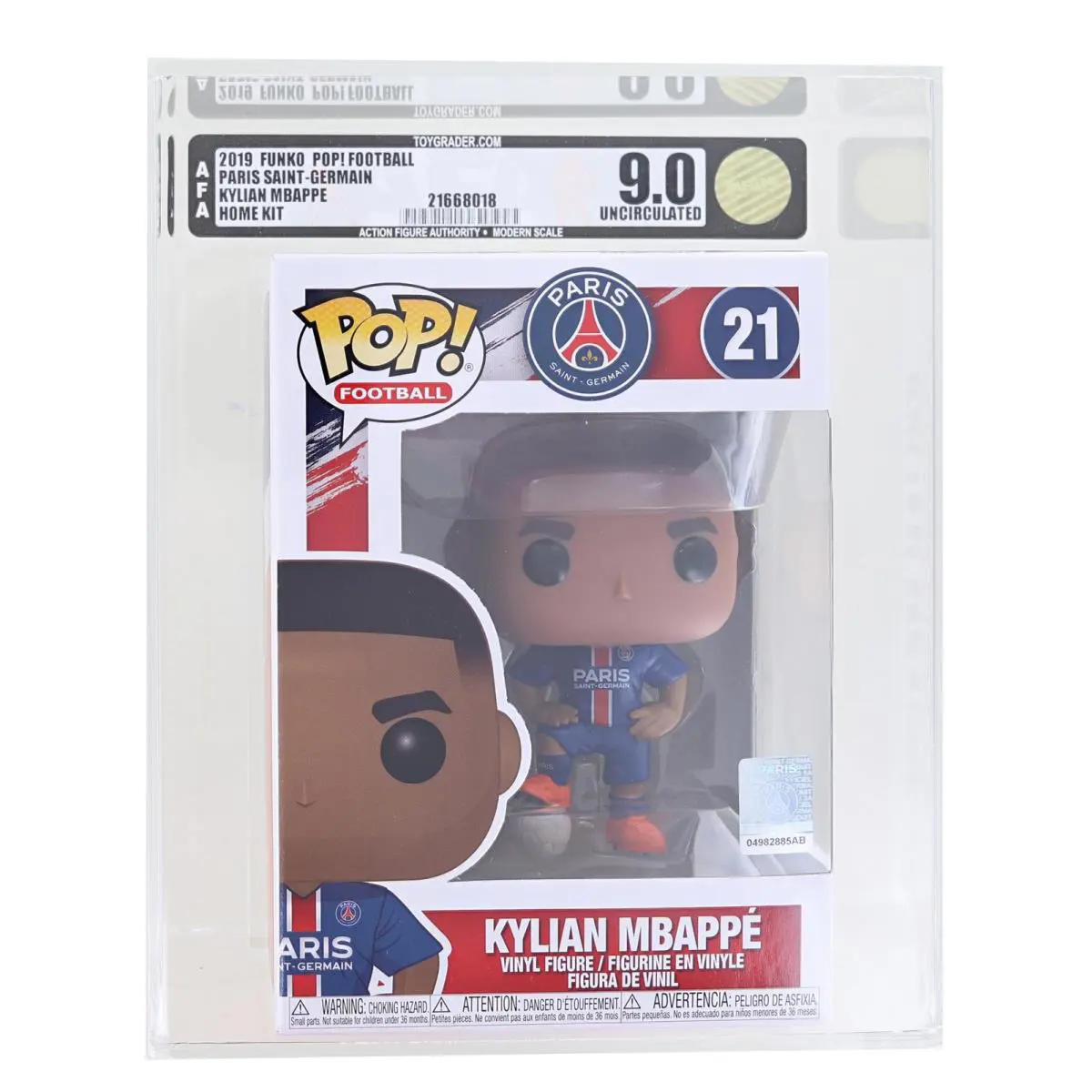Psg Funko Pop Football Vinyl Figure Kylian Mbappe Graded Afa 9.0