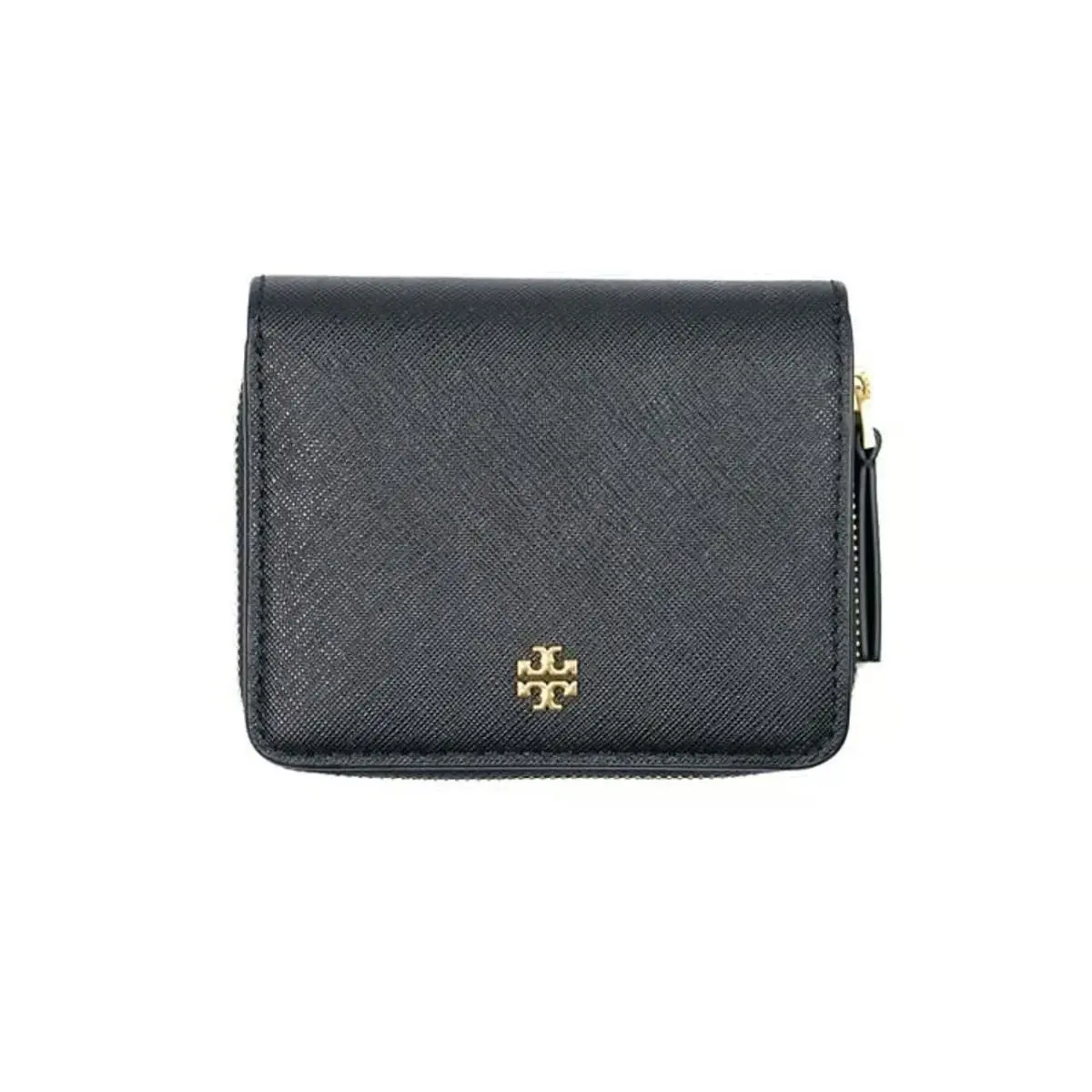 Tory Burch Black Saffiano Leather Emerson Bifold Wallet