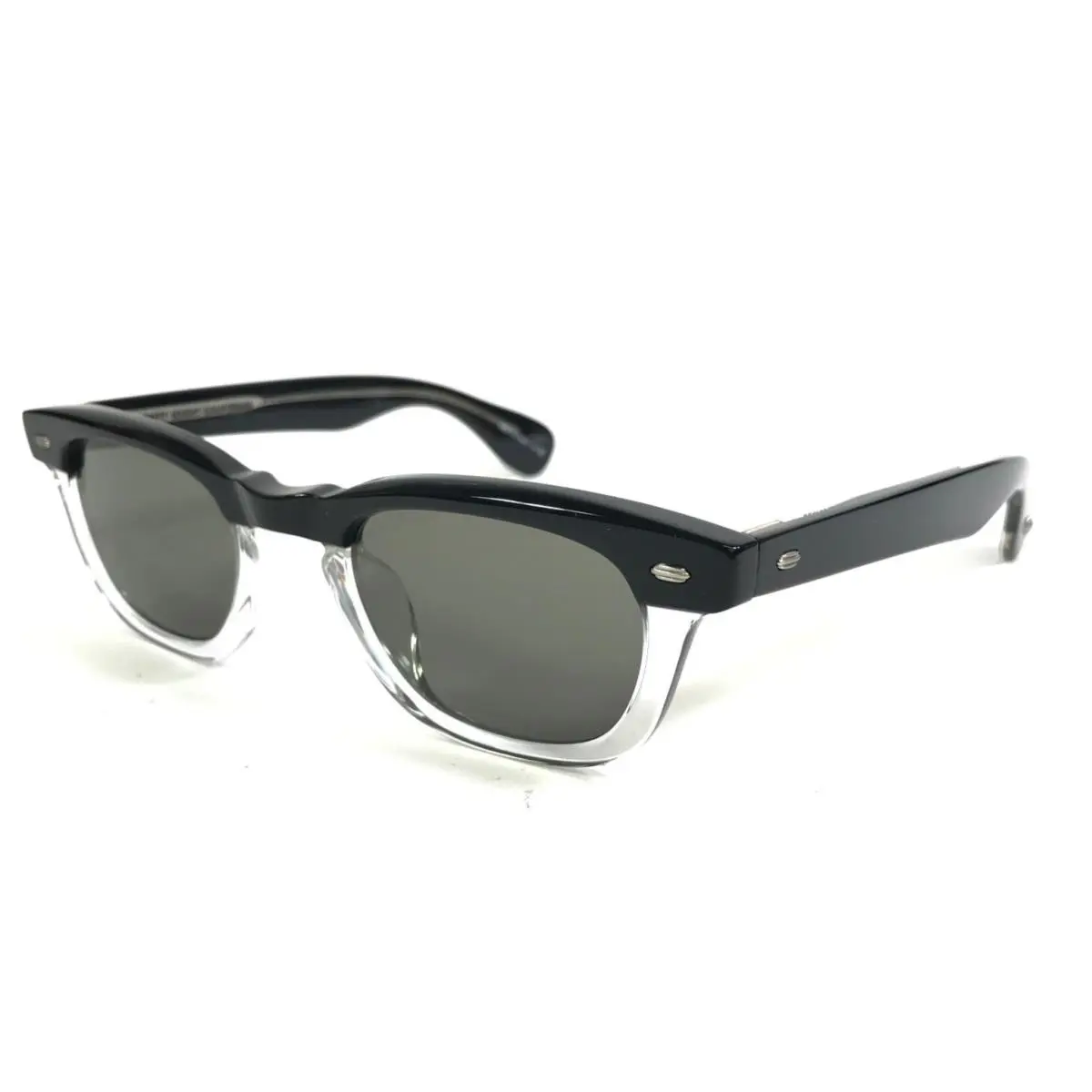 Garrett Leight Sunglasses Lo-b YY Polished Black Arnel Frames with Gray Lenses