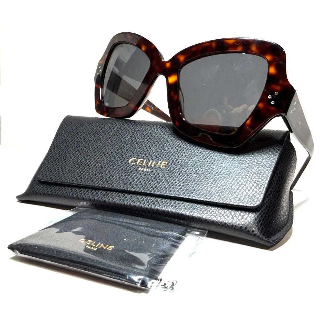 Celine Paris 3 Dots CL40067I 54A Havana W/grey Lenses Sunglasses 54-21