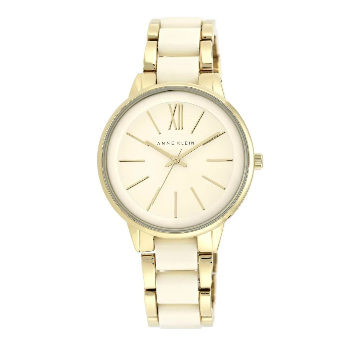 Anne Klein Womens AK/1412IVGB Gold-tone and Ivory Resin Bracelet Watch