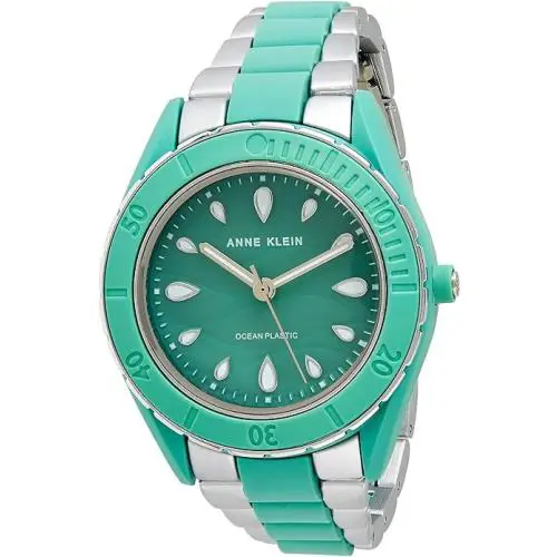 Anne Klein Silver-tone Solar Powered Recycled Ocean Plastic Bracelet Ladies