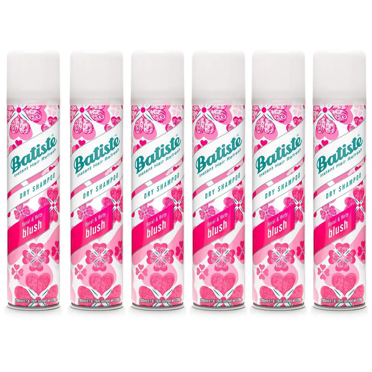 Pack of 6 Batiste Dry Shampoo Blush Fragrance 6.73 Oz