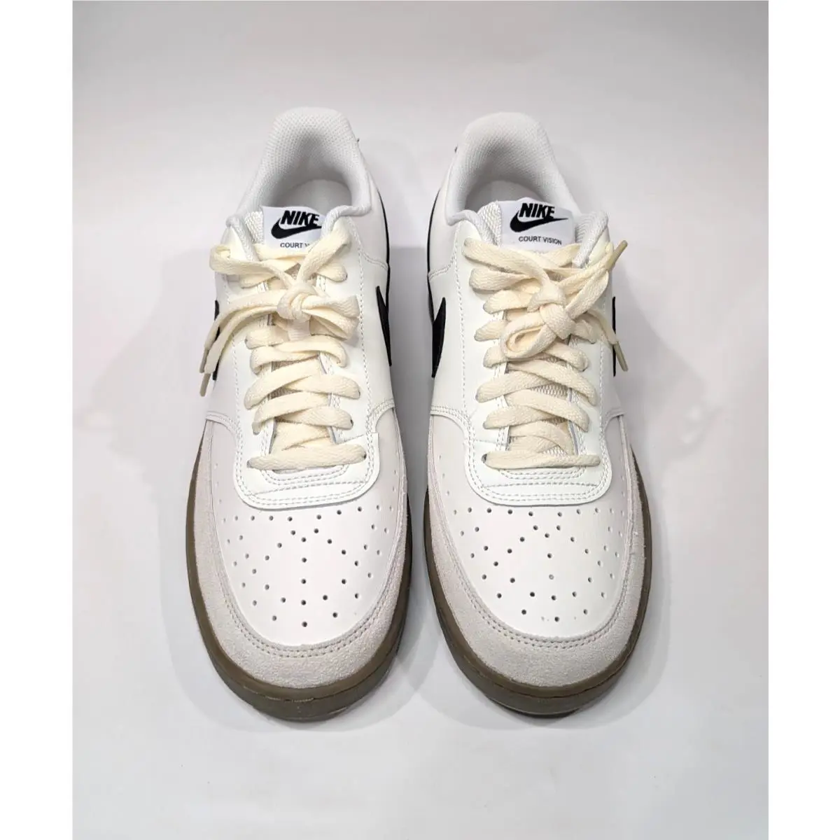 Nike shoes - Nike Court Vision Low - Court Vision Low - FQ8075-133 - Sail/Black/Brown 11