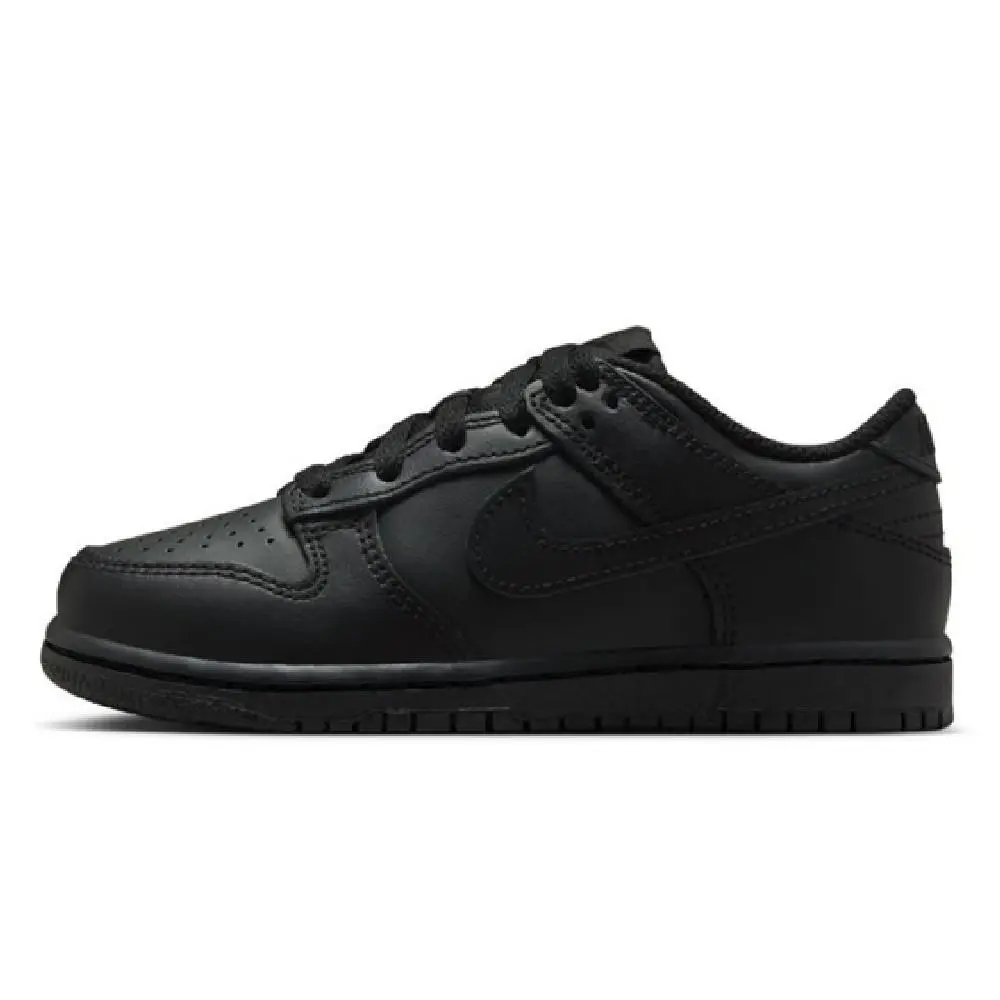 Little Kid`s Nike Dunk Low Black/black-black FB9108 009 - Black/Black-Black
