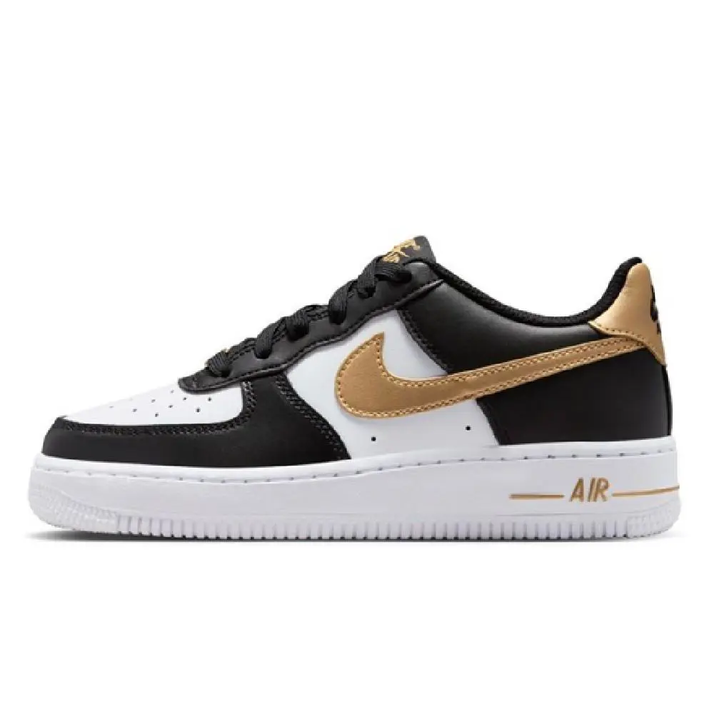 Big Kid`s Nike Air Force 1 Black/metallic Gold-black CT3839 009 - Black/Metallic Gold-Black