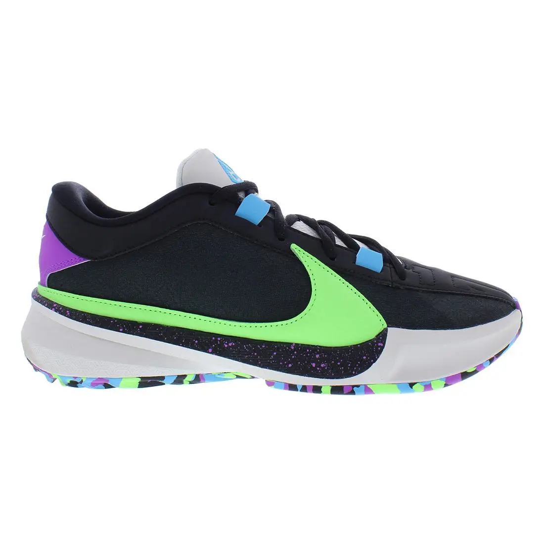 Nike Zoom Freak 5 Mens Shoes - Black/Purple/Neon, Main: Black