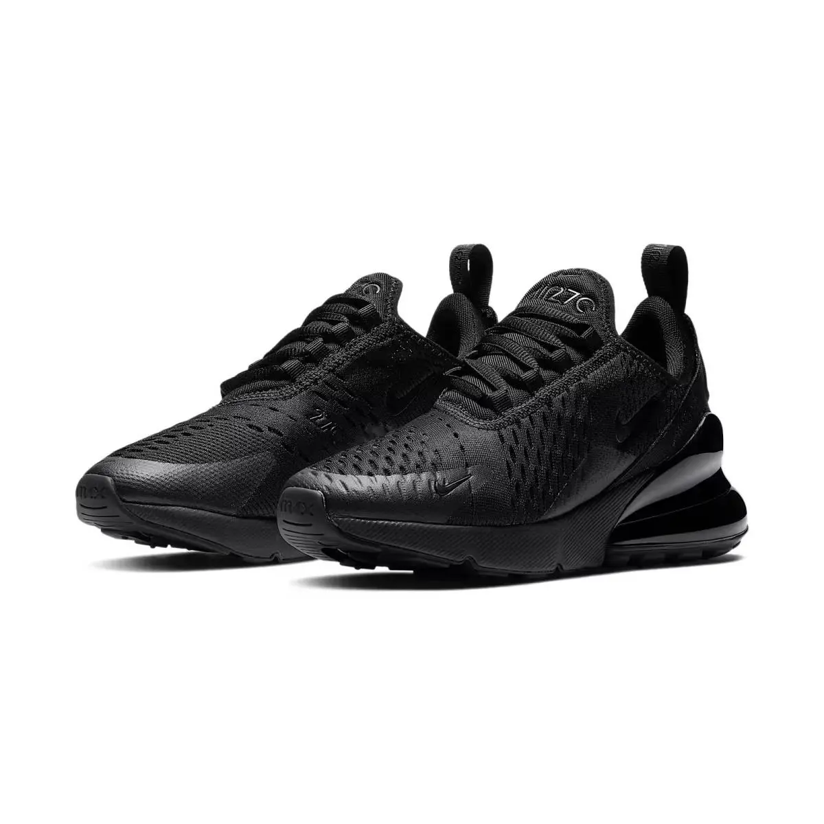 Nike Air Max 270 Youth Big Kids Black Sneakers Shoes GS BQ5776-001 - Black