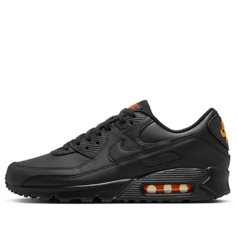 Men`s Nike Air Max 90 Black/black-safety Orange IF5446 002 - Black/Black-Safety Orange